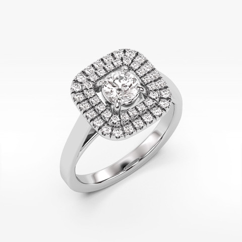 Pierścionek z białego złota z diamentami