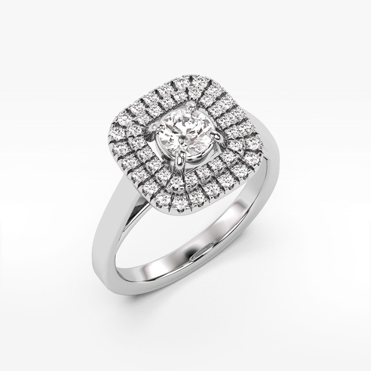 Pierścionek z białego złota z diamentami