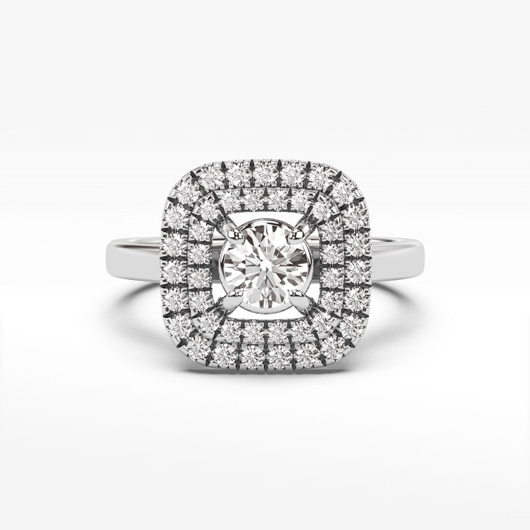 Pierścionek z białego złota z diamentami