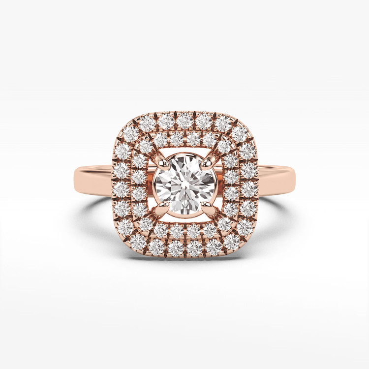 Pierścionek z różowego złota z diamentami