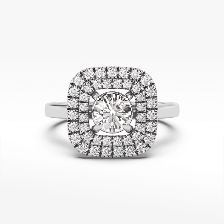 Pierścionek z białego złota z diamentami