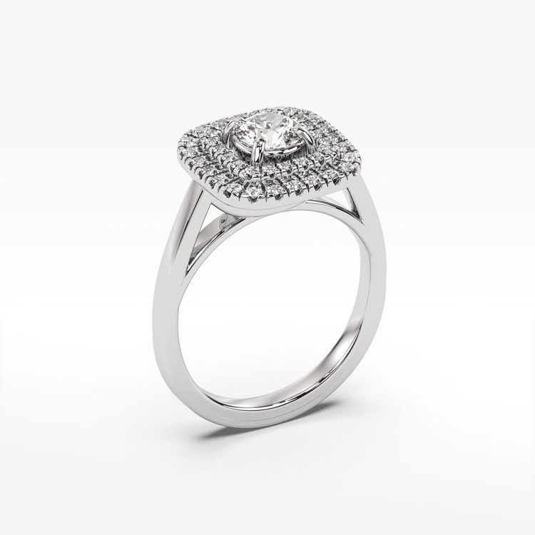 Pierścionek z białego złota z diamentami