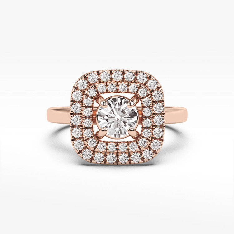 Pierścionek z różowego złota z diamentami