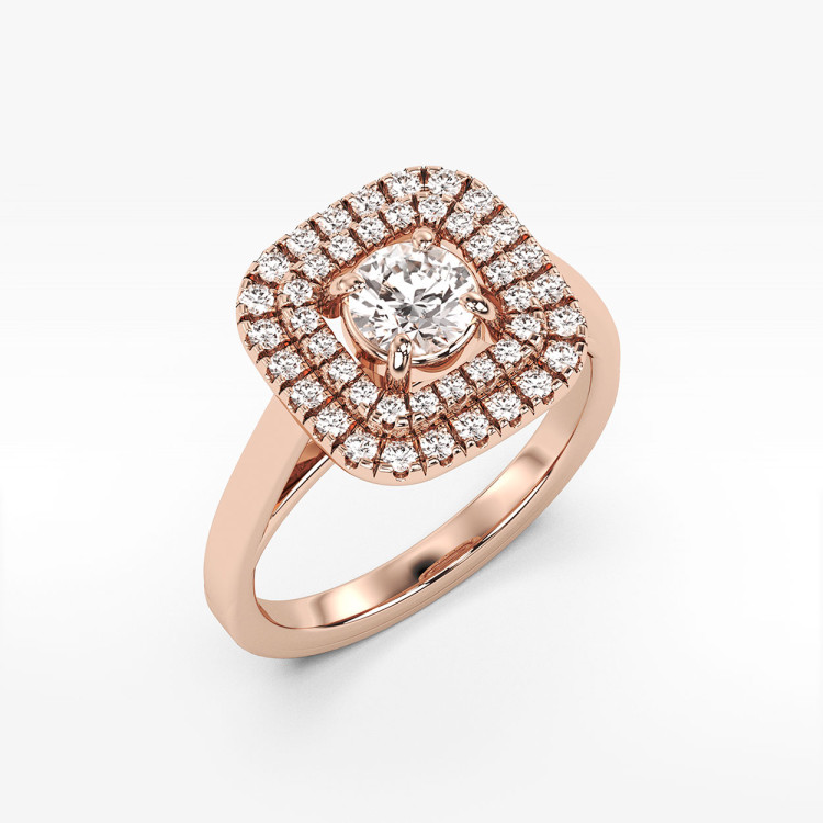 Pierścionek z różowego złota z diamentami