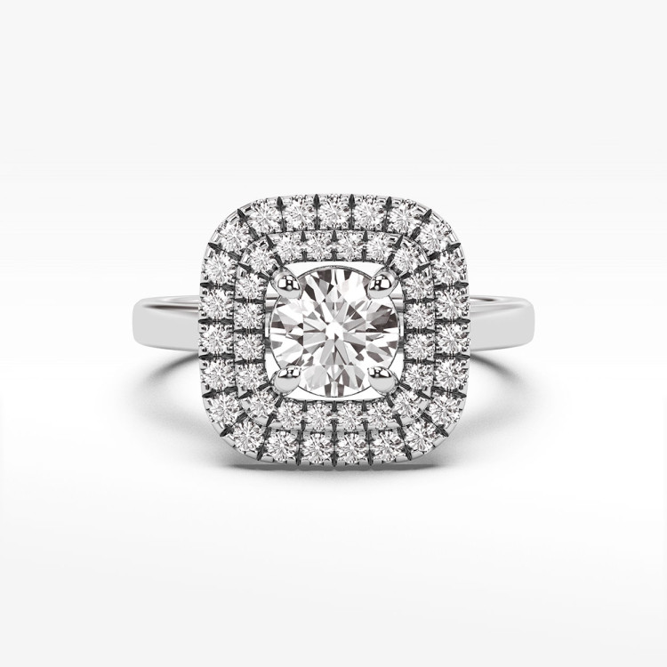 Pierścionek z białego złota z diamentami