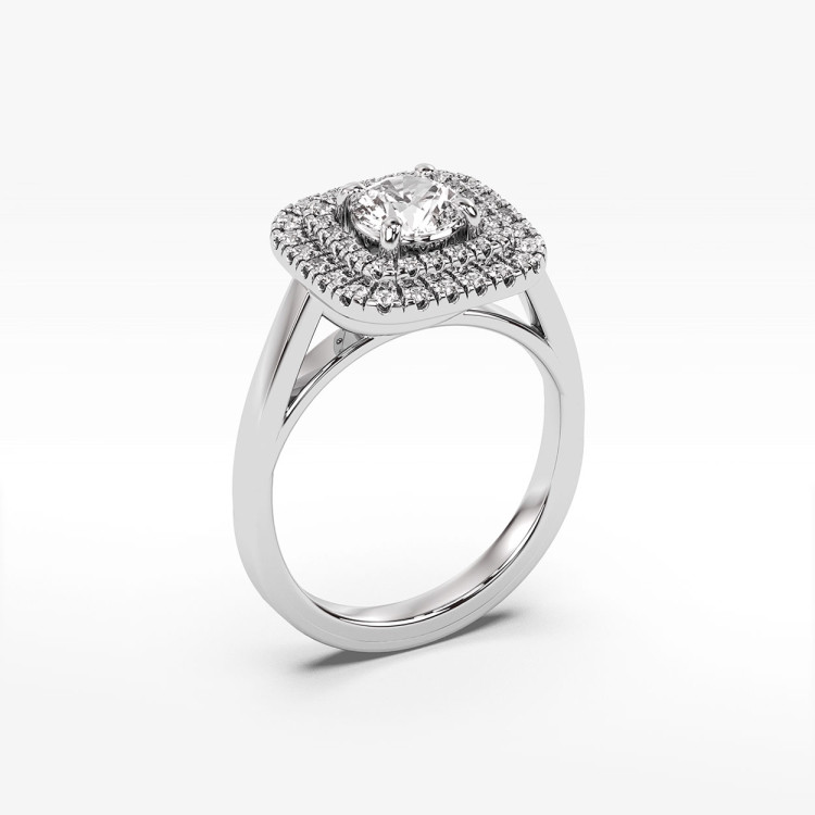 Pierścionek z białego złota z diamentami