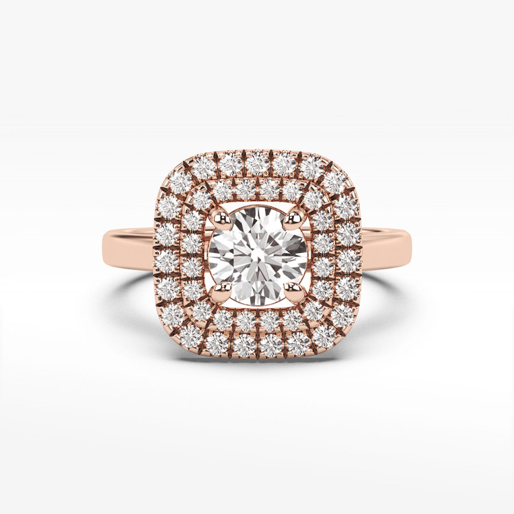 Pierścionek z różowego złota z diamentami