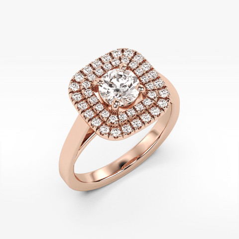 Pierścionek z różowego złota z diamentami