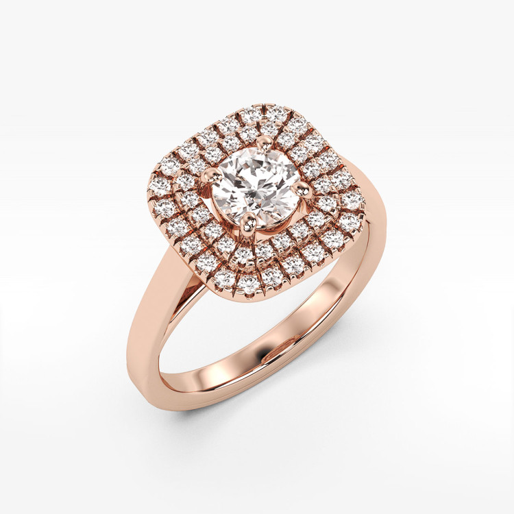 Pierścionek z różowego złota z diamentami