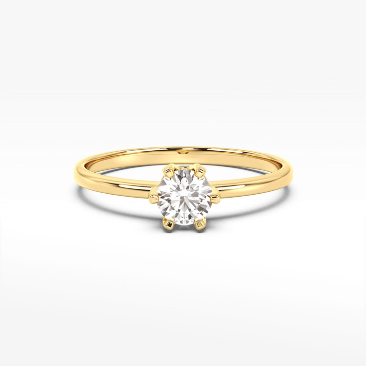 Pierścionek z diamentem z żółtego złota