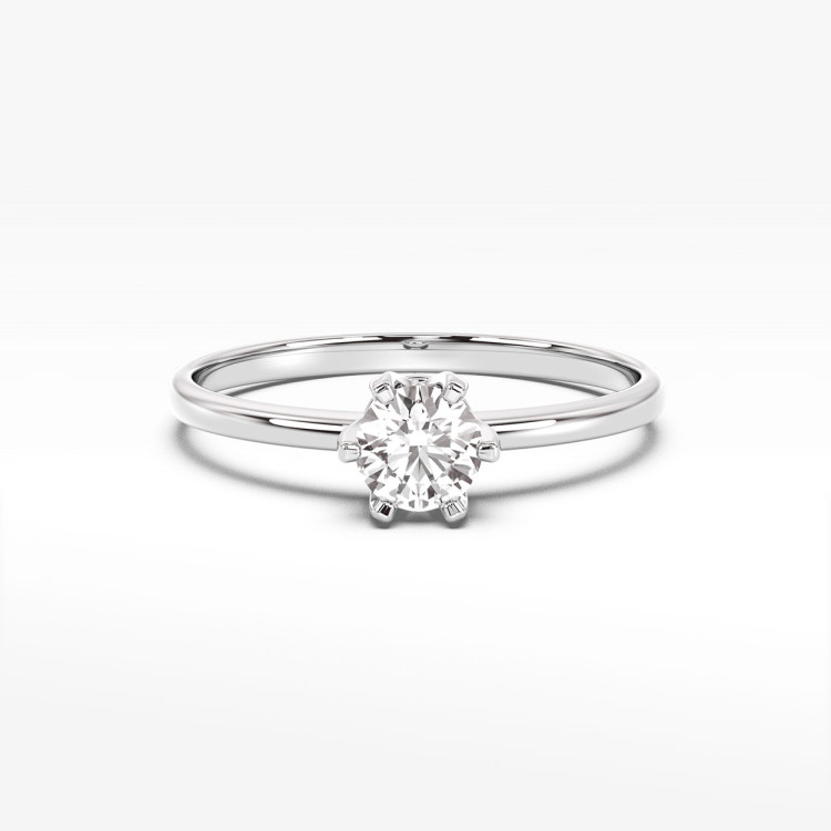 Pierścionek z diamentem z białego złota