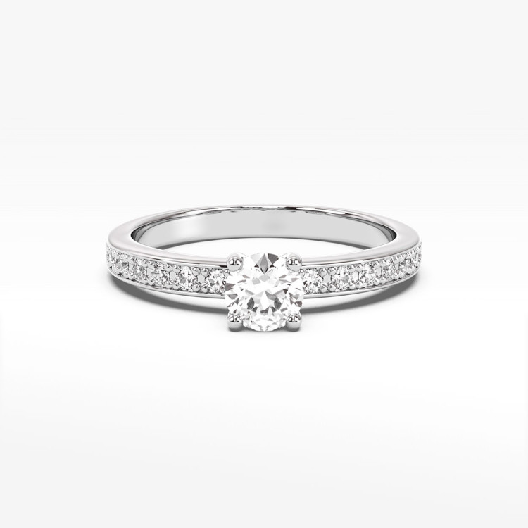 Pierścionek z białego złota z diamentami