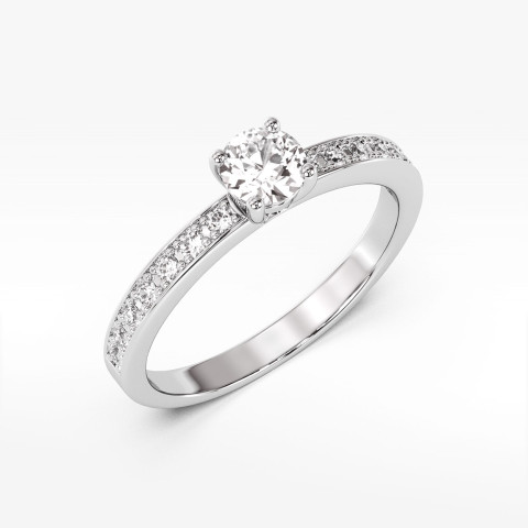 Pierścionek z białego złota z diamentami