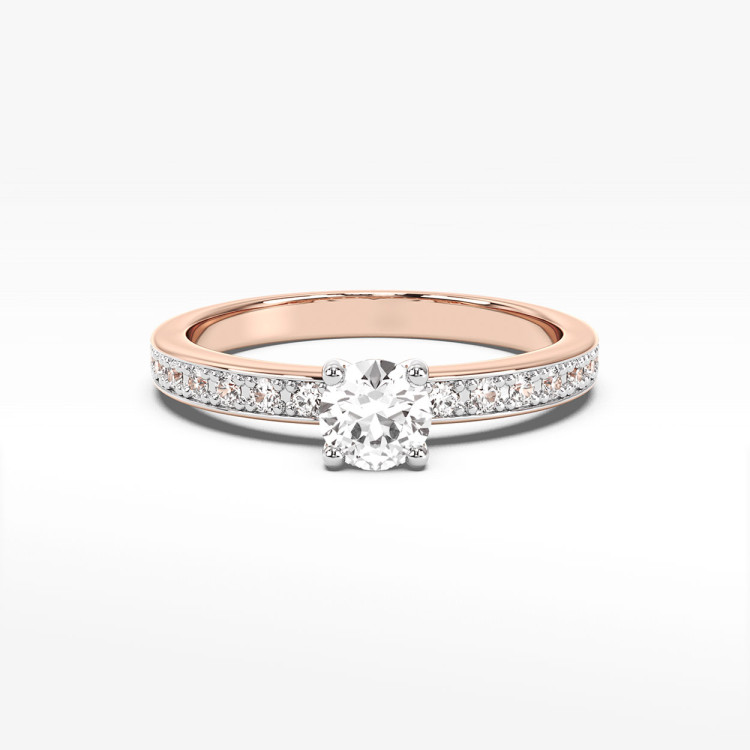 Pierścionek z różowego złota z diamentami