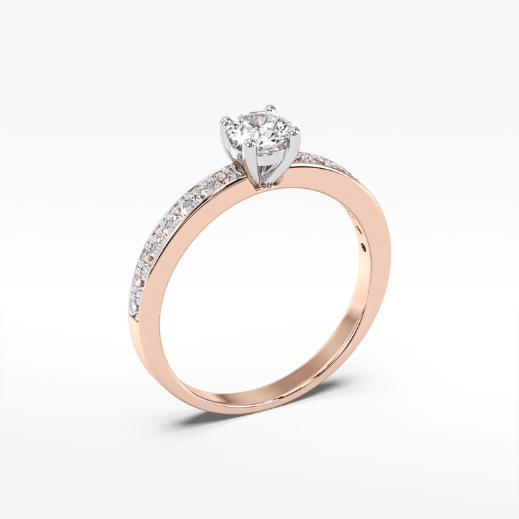 Pierścionek z różowego złota z diamentami