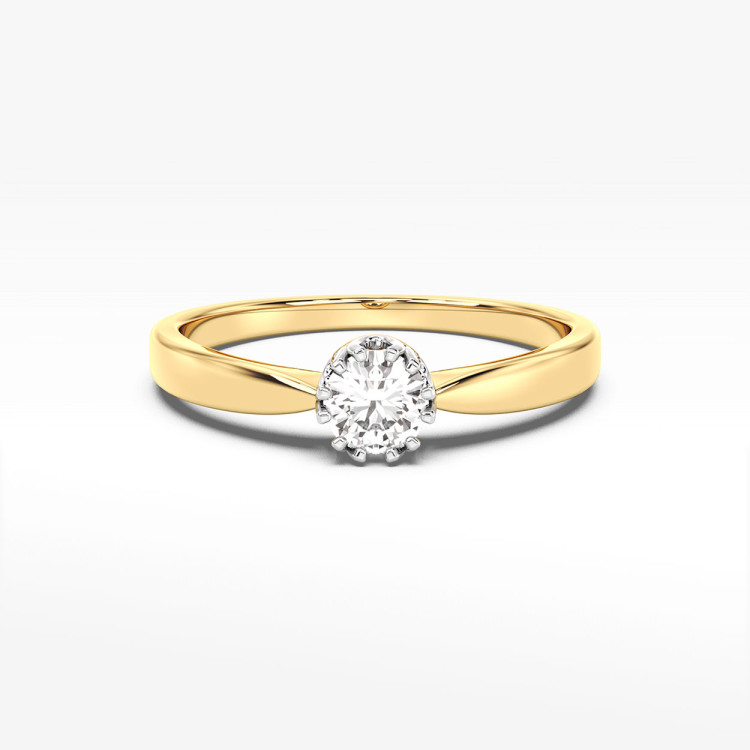 Pierścionek z diamentem z żółtego złota