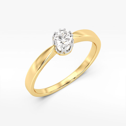 Pierścionek z diamentem z żółtego złota