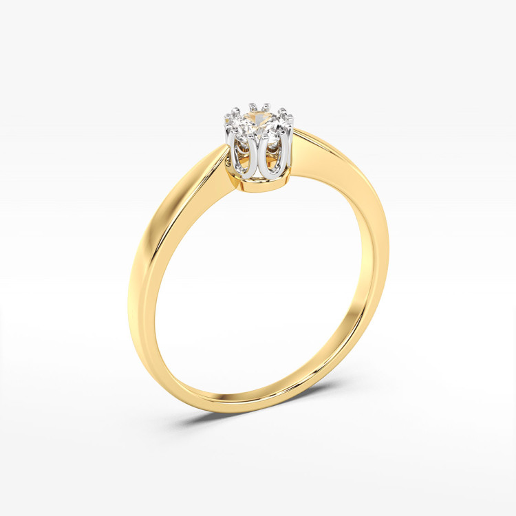 Pierścionek z diamentem z żółtego złota