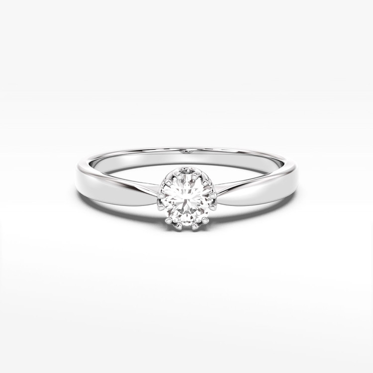 Pierścionek z diamentem z białego złota