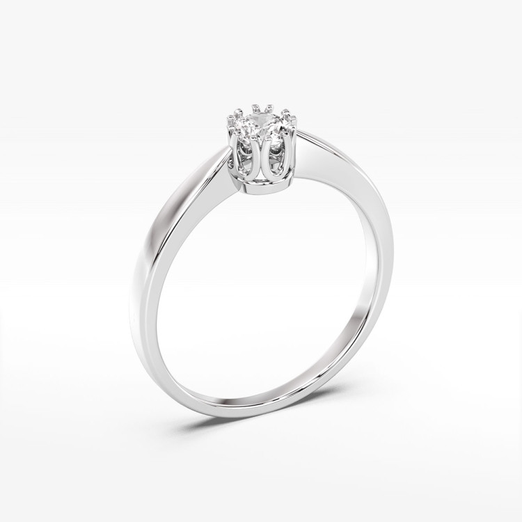 Pierścionek z diamentem z białego złota