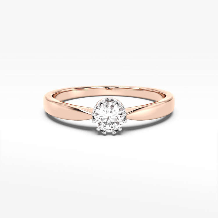 Pierścionek z diamentem z różowego złota