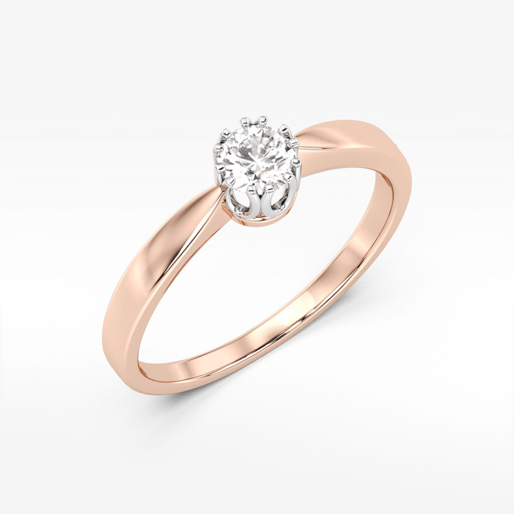 Pierścionek z diamentem z różowego złota