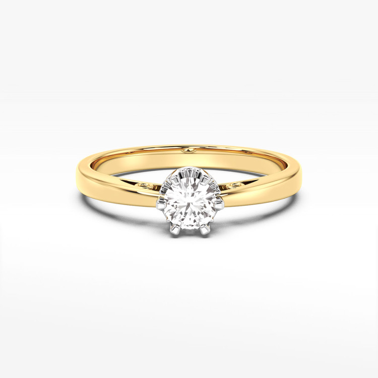 Klasyczny złoty pierścionek z diamentem