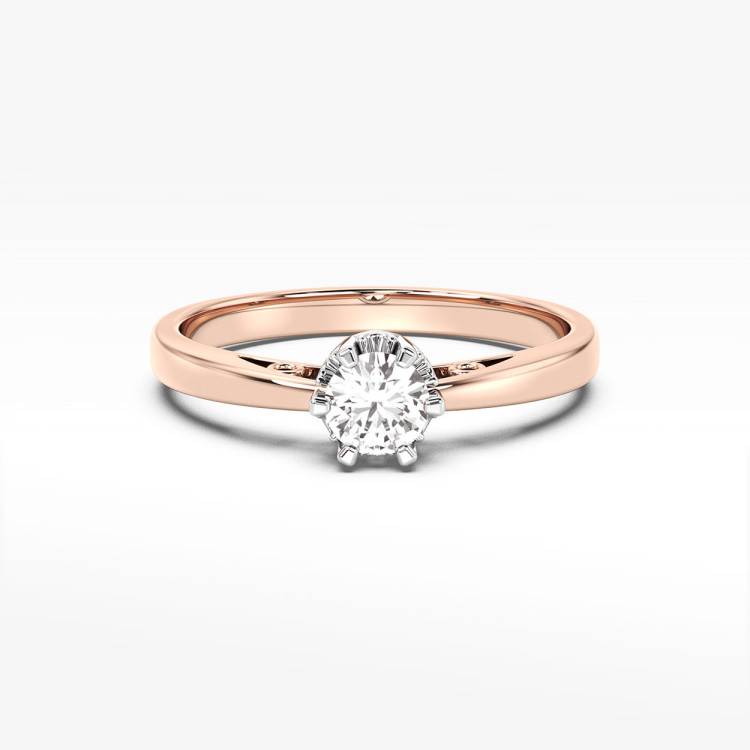 Klasyczny złoty pierścionek z diamentem