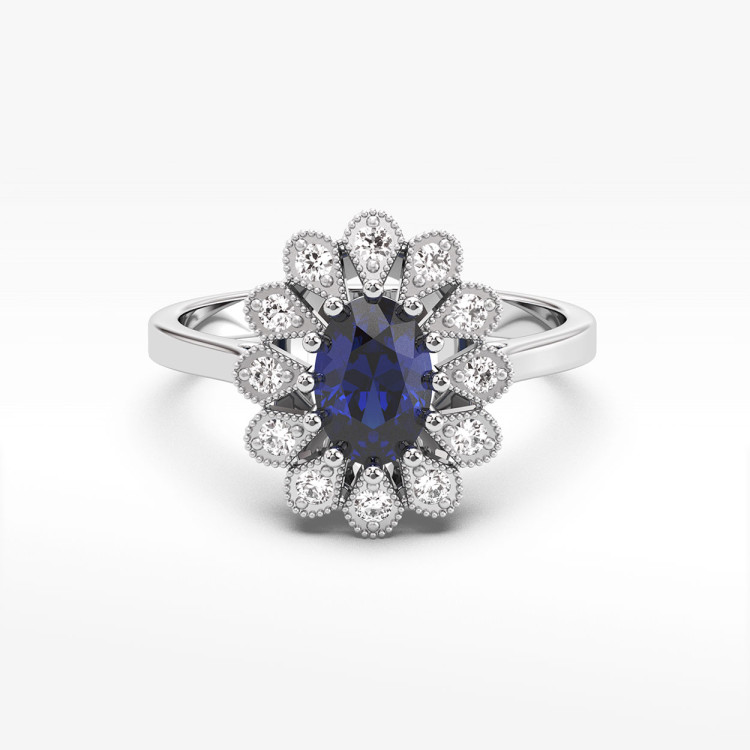 Złoty pierścionek z szafirami