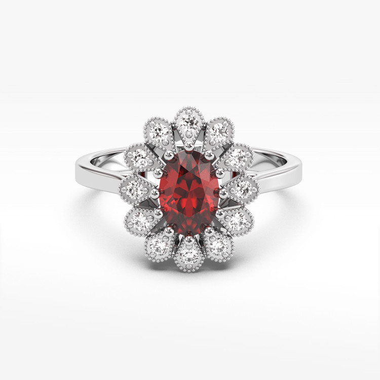 Złoty pierścionek z rubinem