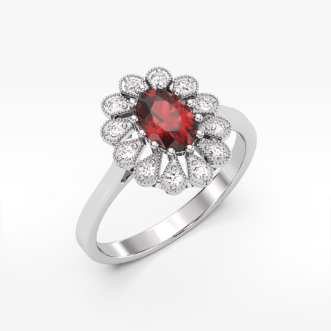 Złoty pierścionek z rubinem