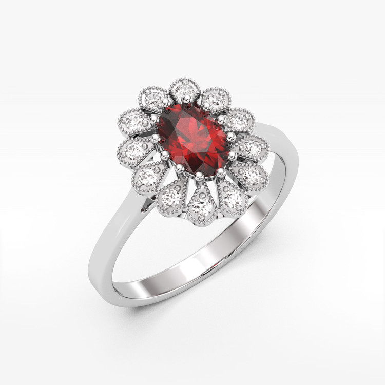 Złoty pierścionek z rubinem