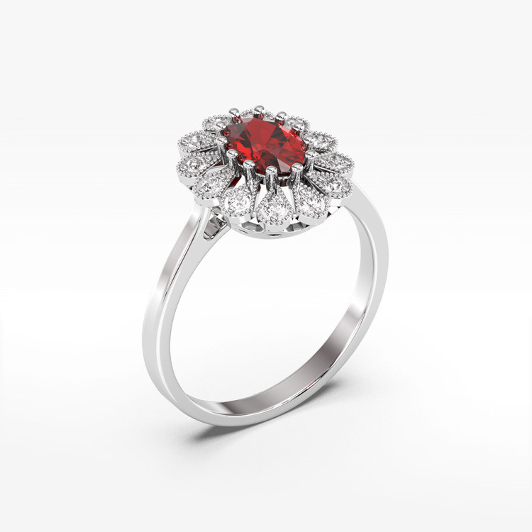 Złoty pierścionek z rubinem