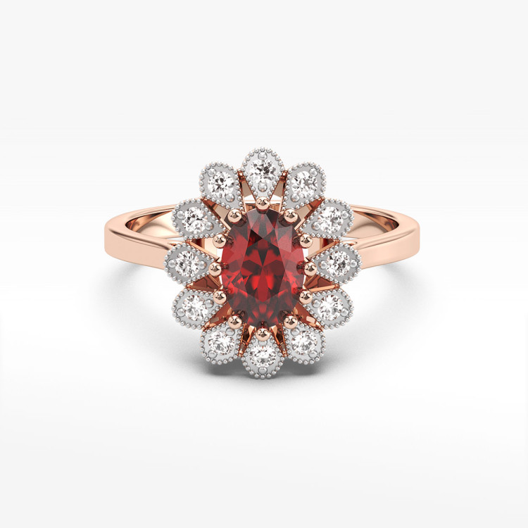 Złoty pierścionek z rubinem