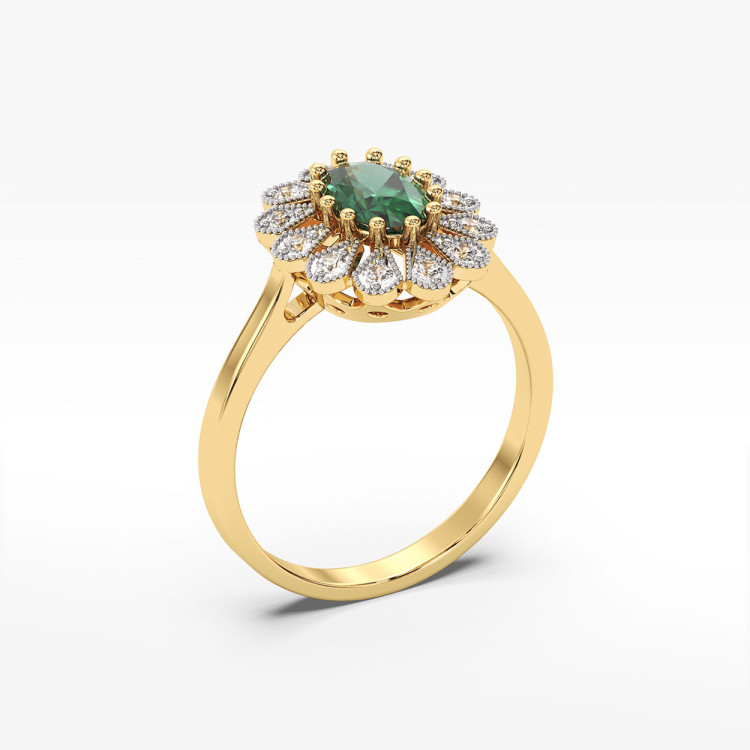 Złoty pierścionek z szmaragdem