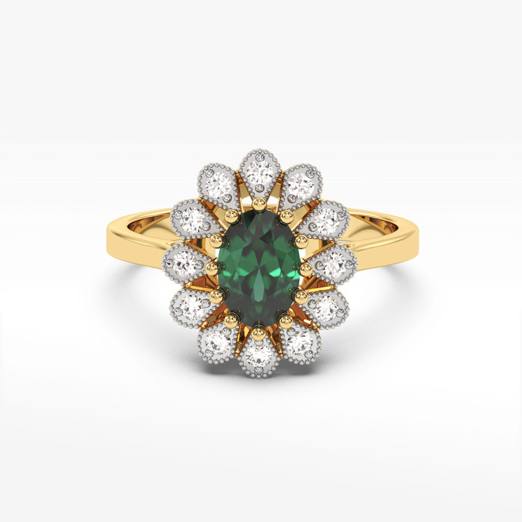 Złoty pierścionek z szmaragdem