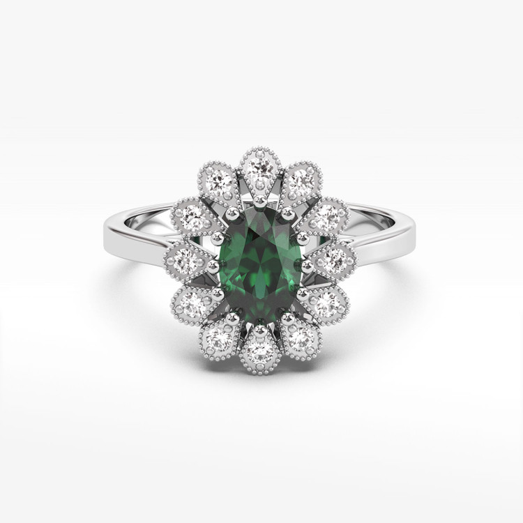 Złoty pierścionek z szmaragdem