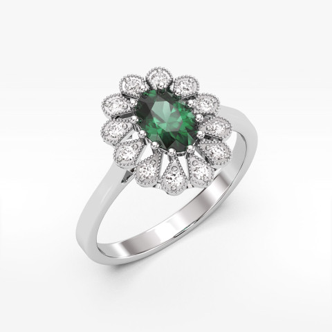 Złoty pierścionek z szmaragdem