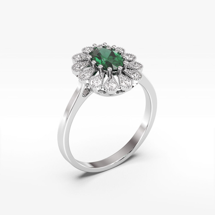 Złoty pierścionek z szmaragdem