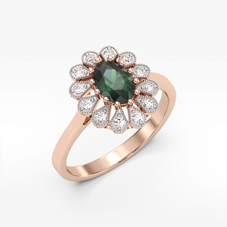 Złoty pierścionek z szmaragdem