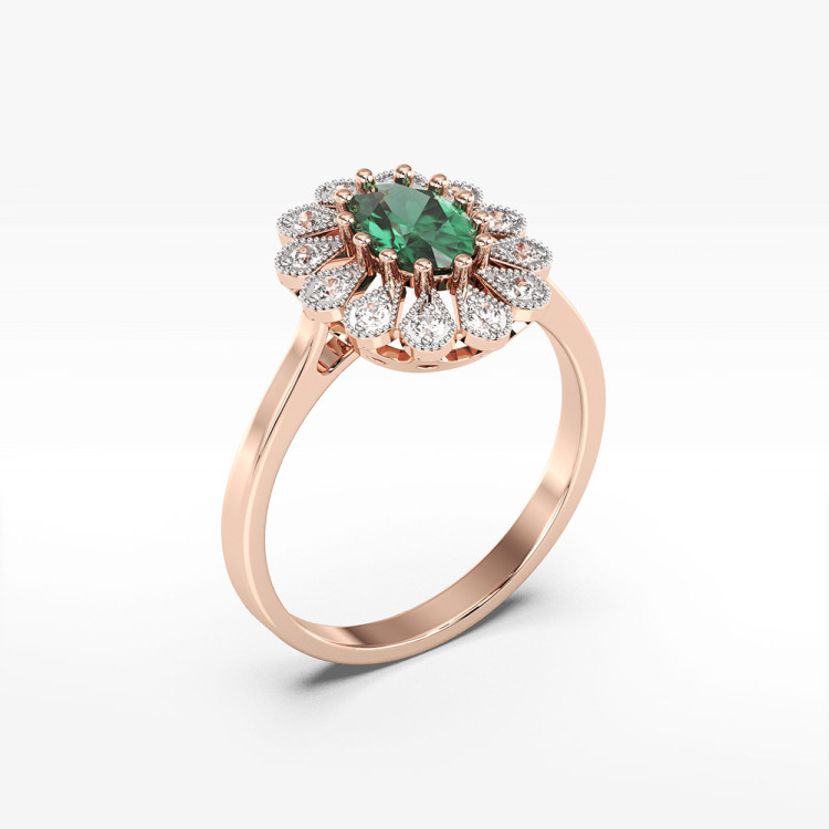 Złoty pierścionek z szmaragdem