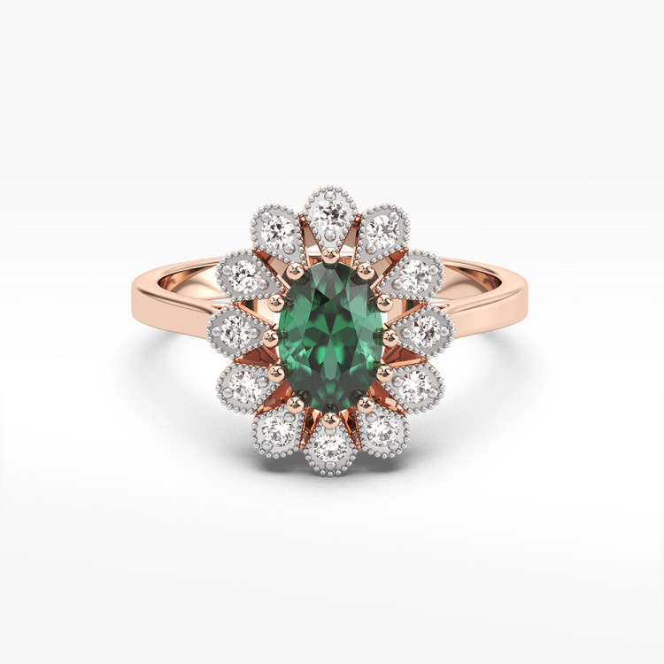 Złoty pierścionek z szmaragdem