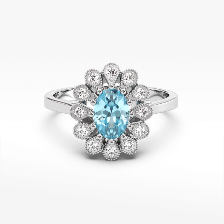 Złoty pierścionek z topazem