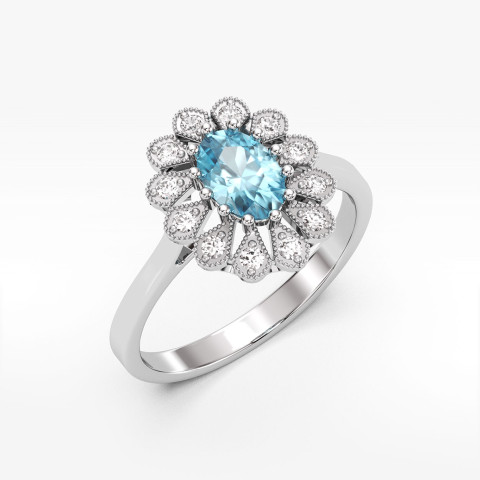 Złoty pierścionek z topazem