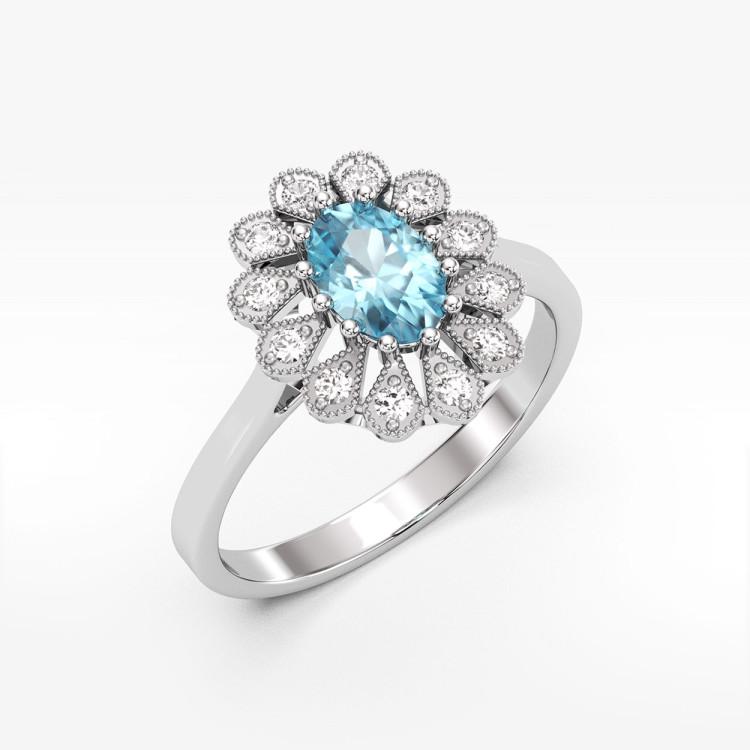 Złoty pierścionek z topazem