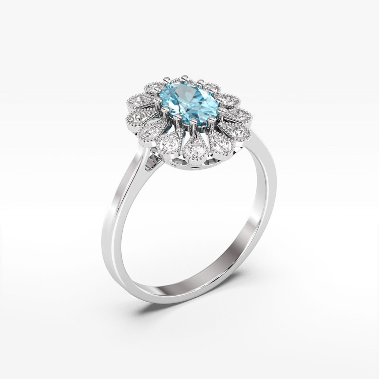 Złoty pierścionek z topazem