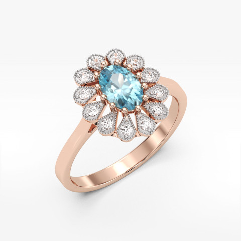 Złoty pierścionek z topazem