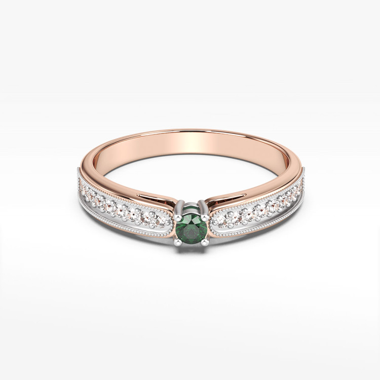 Pierścionek z szmaragdem i diamentami