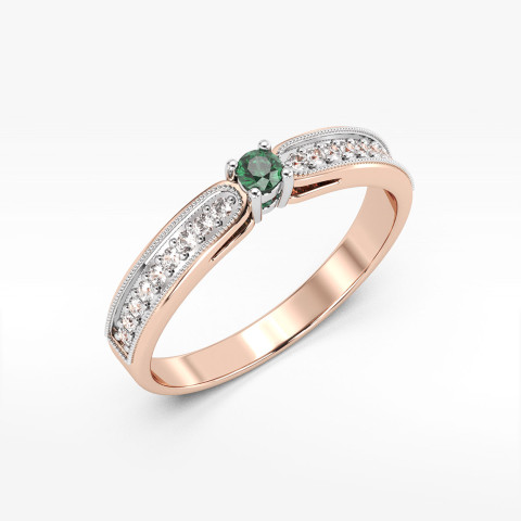 Pierścionek z szmaragdem i diamentami
