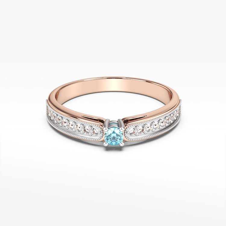 Pierścionek z topazem i diamentami